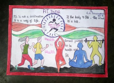 Fit India movement' Drawing &... - Kids World School | Facebook